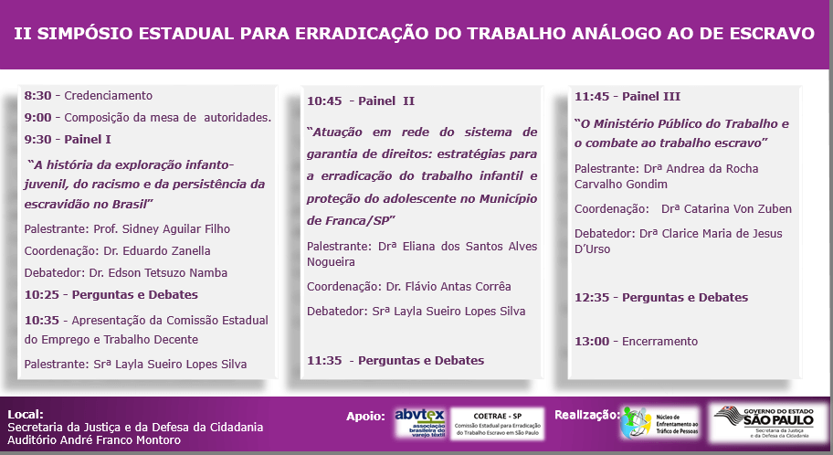 II Simpósio Estadual para Erradicação do Trabalho Análogo ao de Escravo